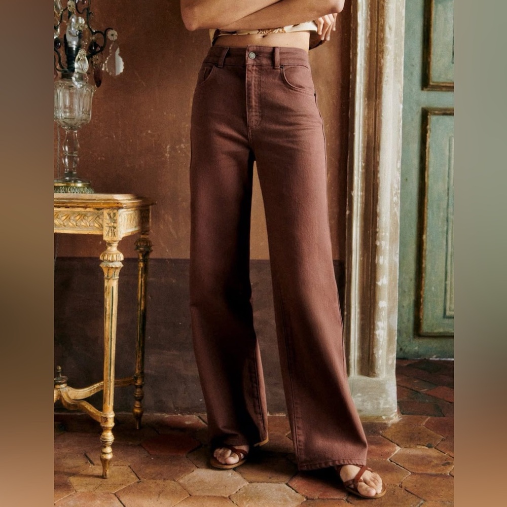 Sezane Le 70’s Jeans marron brown 42/10 NWT